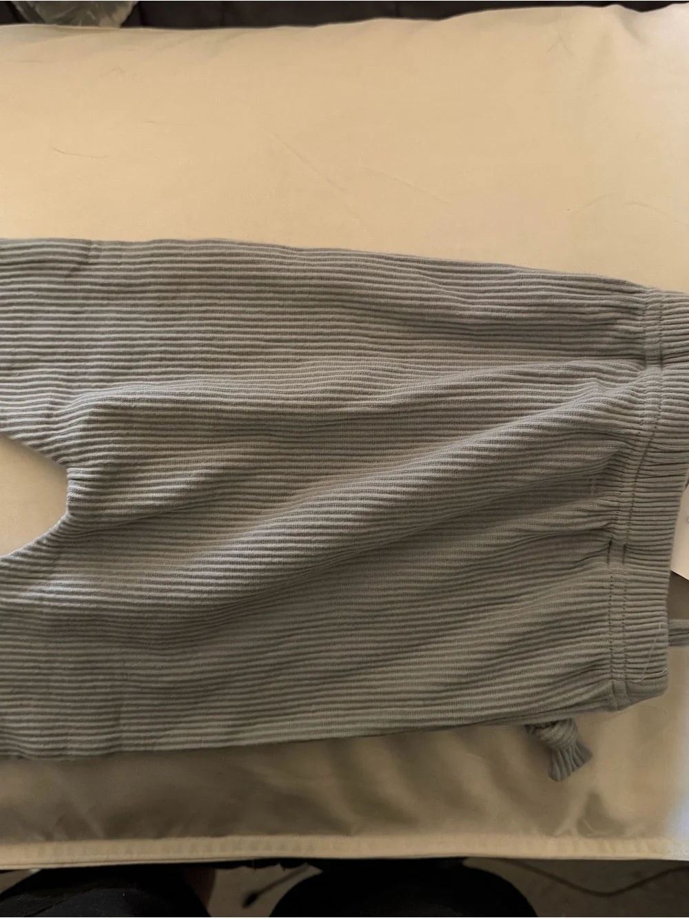 NWT Mama & Mini Grayish Blue Ribbed Knit Overalls       Sz 9-12mos